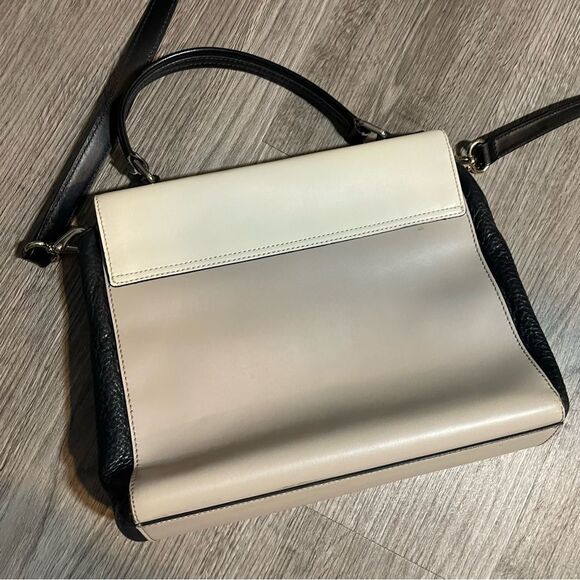 KATE SPADE Magnolia Park Large Laurel Satchel Black Tan Color Block Crossbody - Picture 7 of 15